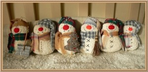 Снеговик из ткани